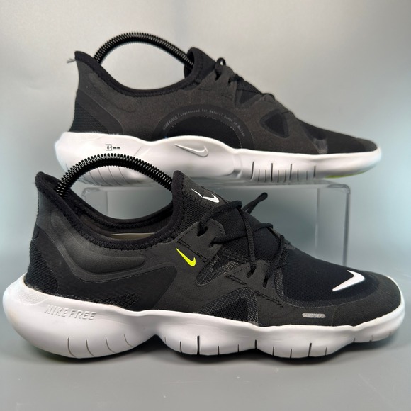 Nike Shoes - Nike Free RN 5.0 Womens Size 9 Running Shoes Volt Black White Lace Train Sneaker